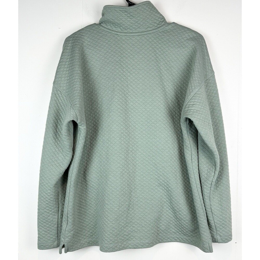 L.L.Bean Women's Sweatshirt Quarter Zip Green Cabincore Quilted Classic LG-pet - Picture 9 of 9